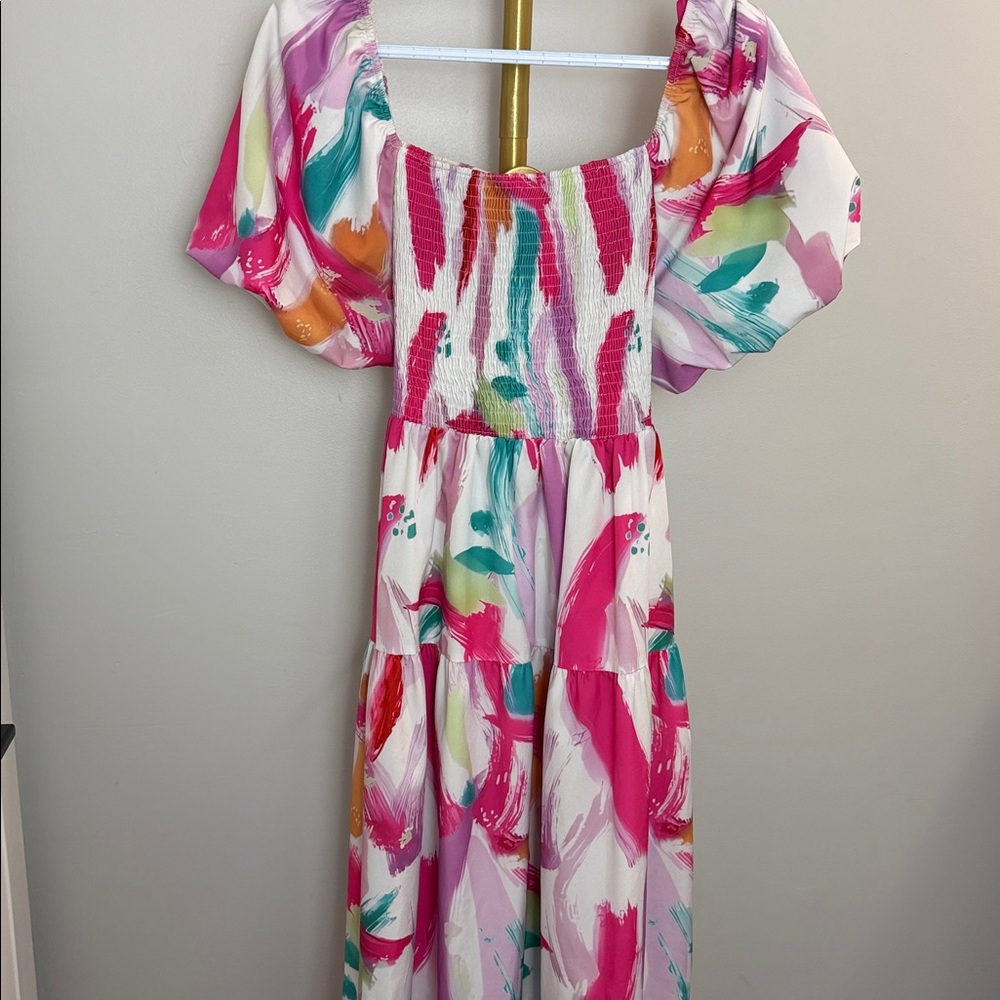 11. COLOURFUL MAXI WITH PUFF SLEEVES – PTP 19-25.